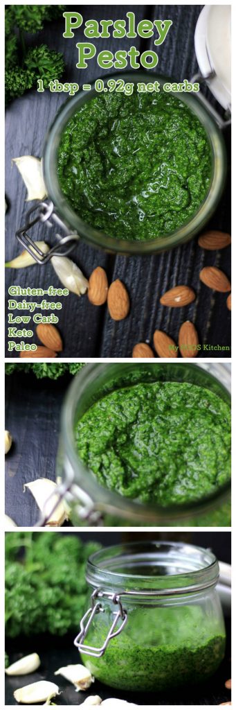 My PCOS Kitchen - Parsley Pesto Sauce - A dairy-free and gluten-free creamy pesto sauce that is Paleo and keto!