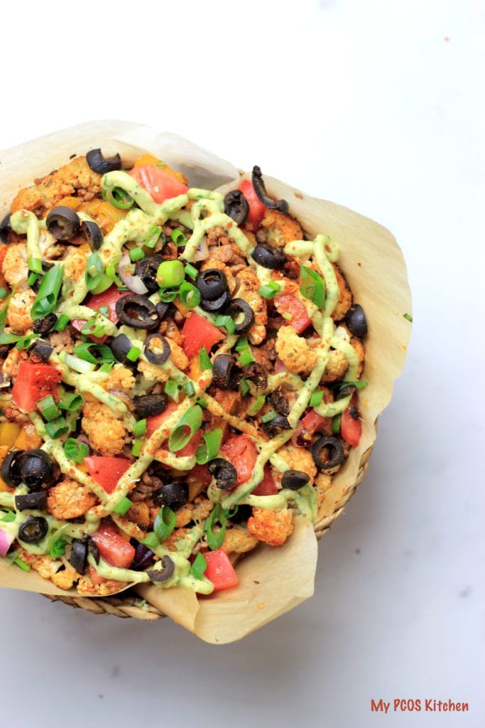 My PCOS Kitchen - Paleo Cauliflower Nachos - These nachos are the perfect gluten-free and low carb alternative to the popular ones!