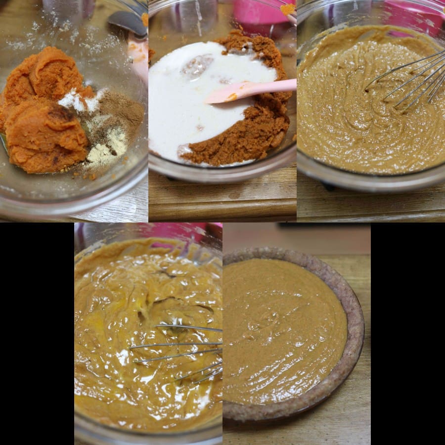How to make a keto pumpkin pie steps.