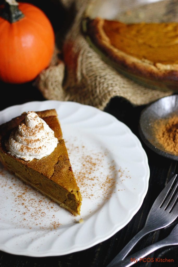My PCOS Kitchen - Paleo Pumpkin Pie. A delicious gluten/sugar/dairy-free and low carb alternative to the popular pie!