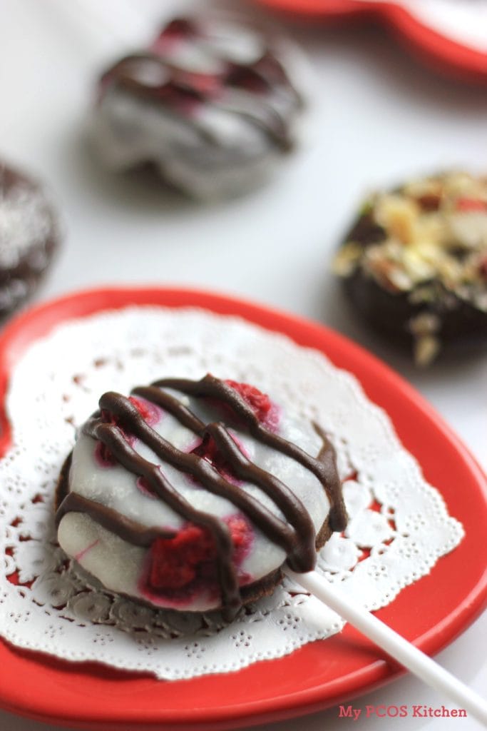 My PCOS Kitchen - Low Carb Mini Chocolate Donuts - Keto, gluten-free, sugar-free and dairy-free donuts perfect for Valentine's day!