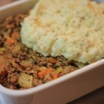 My PCOS Kitchen - Low Carb Shepherd's Pie - Mashed Cauliflower topped over delicious ground meat.