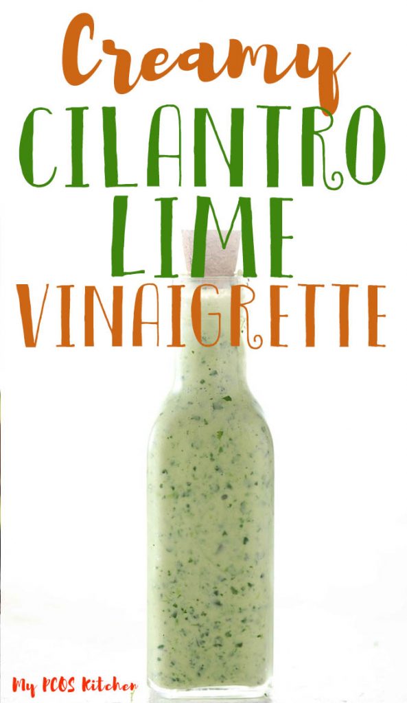 This healthy recipe for cilantro lime vinaigrette is ready in minutes and is super easy to make. Just mix the ingredients and your homemade keto salad dressing is ready to go! So tangy and delicious, it goes well over different Mexican salads and proteins like chicken or pork.