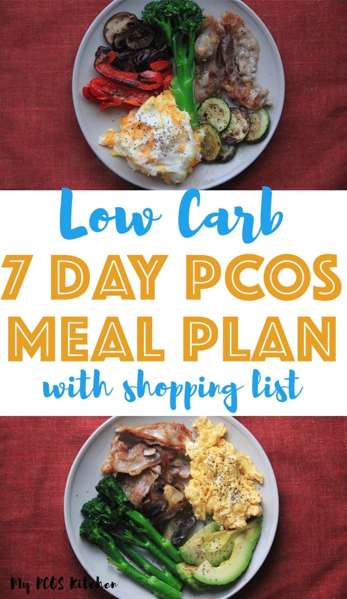 Need easy dinner ideas for your low carb menu? Then try this simple PCOS meal plan. All recipes are gluten free and sugar free and some recipes are also dairy free. It's the perfect low carb meal plan for beginners and for those looking to lose weight.