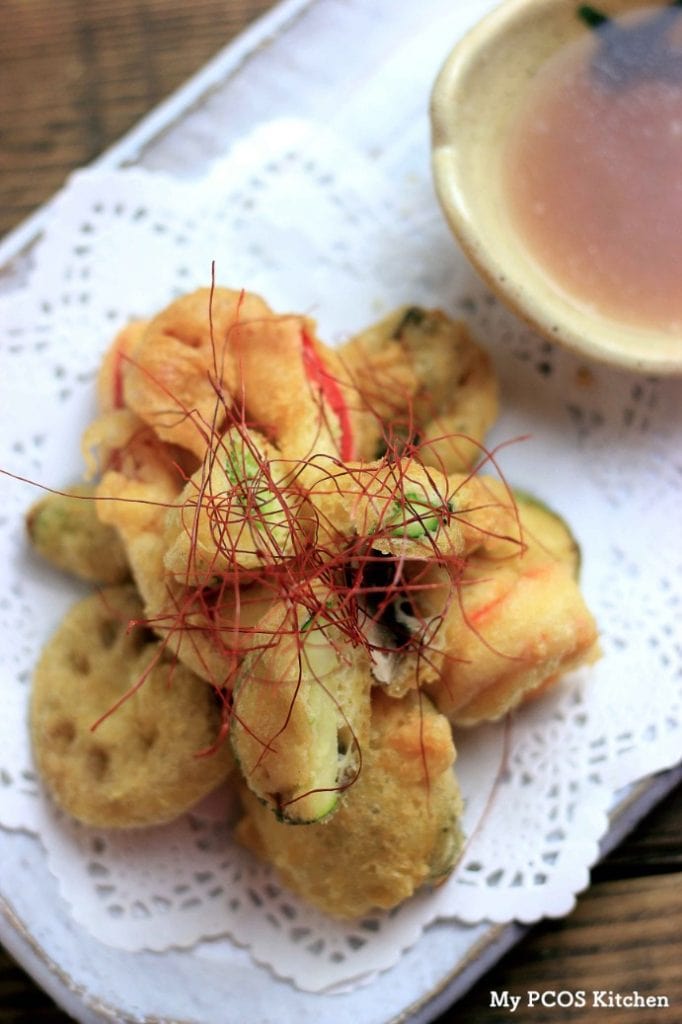 My PCOS Kitchen - Keto Tempura - These delicious crispy and flaky tempura pieces remind me of the real Japanese alternative. Perfect with some sauce or cooked in some hot sauce! Gluten-free, Dairy-free, Low Carb, Sugar-free, Wheat-free