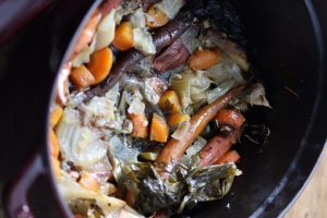 My PCOS Kitchen - Keto Paleo Bone Broth - A simple flavourful bone broth made in a Dutch Oven.