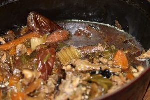 My PCOS Kitchen - Keto Paleo Bone Broth - A simple flavourful bone broth made in a Dutch Oven.