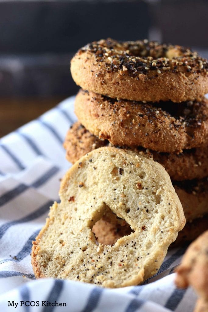 My PCOS Kitchen - Dairy-free Keto Bagels - These bagels are gluten-free, wheat-free and starch-free! Perfect for breakfast or lunch!