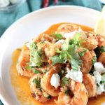 My PCOS Kitchen - Buttery Garlic Shrimps & Goat Cheese - Creamy shrimps cooked in a paprika butter sauce and smothered with delicious goat cheese.