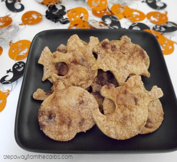 My PCOS Kitchen - Step Away from the Carbs - Low Carb Halloween Chips - Low Carb Halloween Recipes Roundup - These low carb Halloween chips are the perfect cinnamon snack to serve during the celebrations!