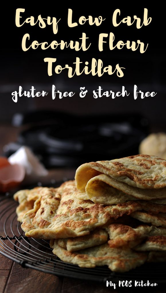 These low carb keto tortillas are to die for! They're the best wraps for quesadillas, fajitas, enchiladas, tacos and more! Made completely gluten free, dairy free and nut free, you'll love how easy these coconut tortillas are! #tortillas #lowcarbwraps #ketowraps #mypcoskitchen