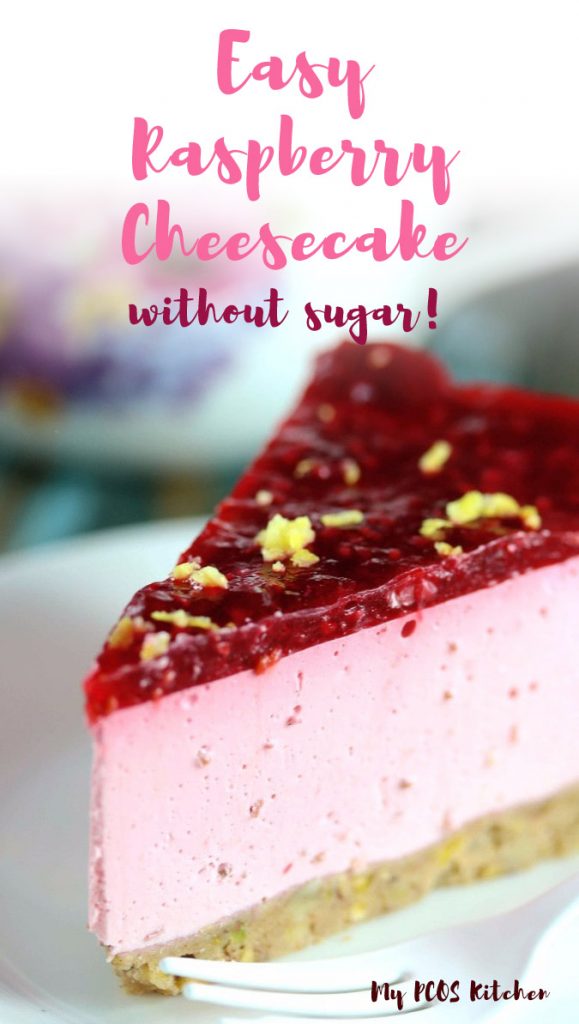 This simple and easy no bake raspberry cheesecake recipe is keto and low carb friendly. Made with fresh raspberries and completely sugar-free, it's the healthiest sugar free dessert ever!