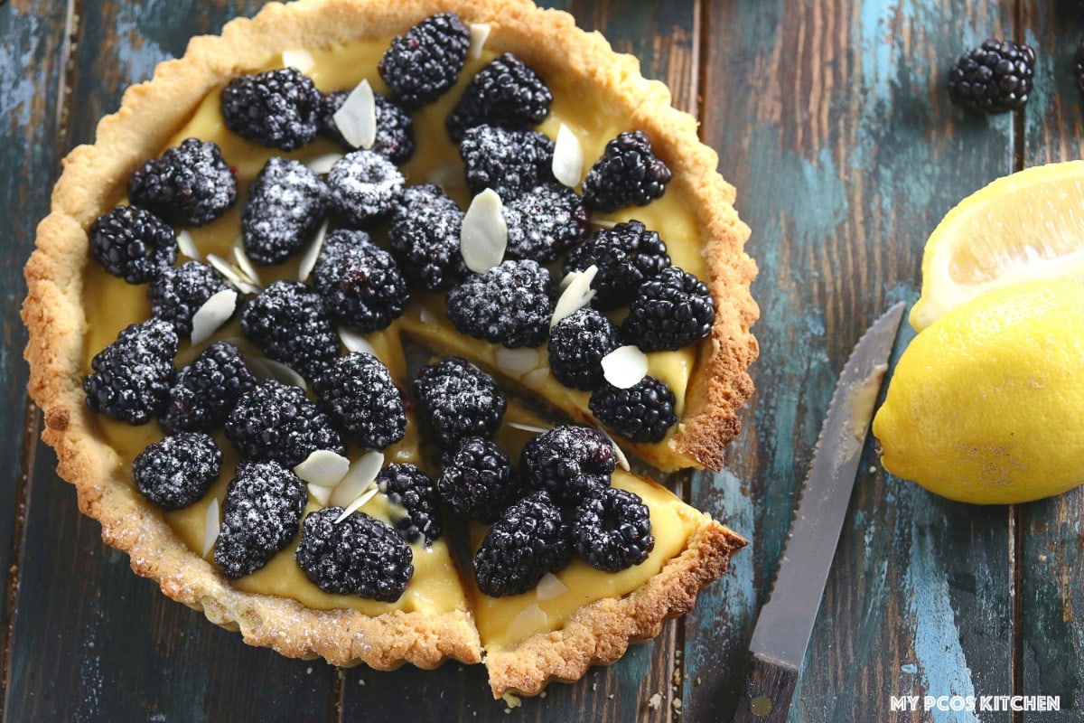 Lemon Curd Tart with Blackberries Low Carb My PCOS Kitchen