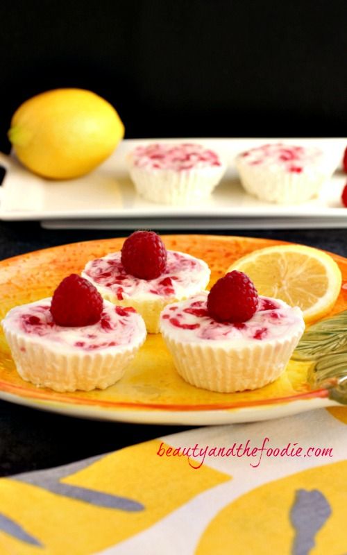20+ Sugar Free Cheesecake Recipes - My PCOS Kitchen - Delicious Low Carb Cheesecake Recipes that have NO sugar and are all gluten-free! Lemon Raspberry Cheesecake Bites - Beauty and the Beast 