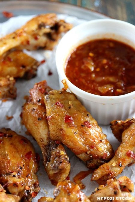 Sweet Chili Thai Chicken Wings - My PCOS Kitchen - Paleo chicken wings with a thai chili sauce.
