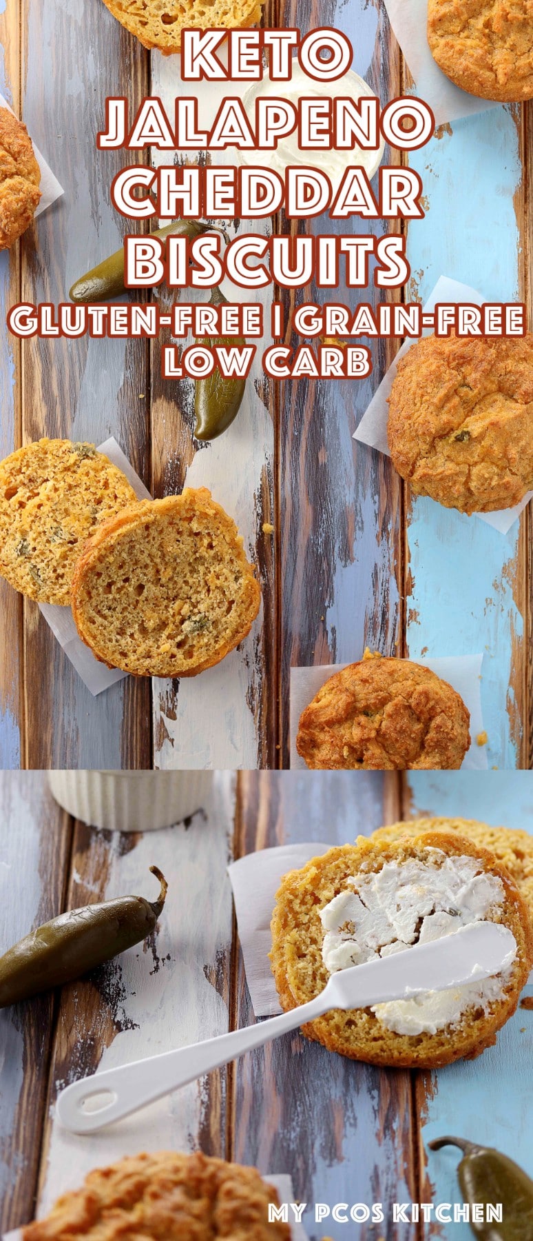 Low Carb Biscuits with Cheddar and Jalapeno (Keto & Gluten Free)