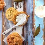 Low Carb Biscuits with Cheddar & Jalapeno - My PCOS Kitchen - jalapeno cheddar biscuits made with almond flour and sour cream.