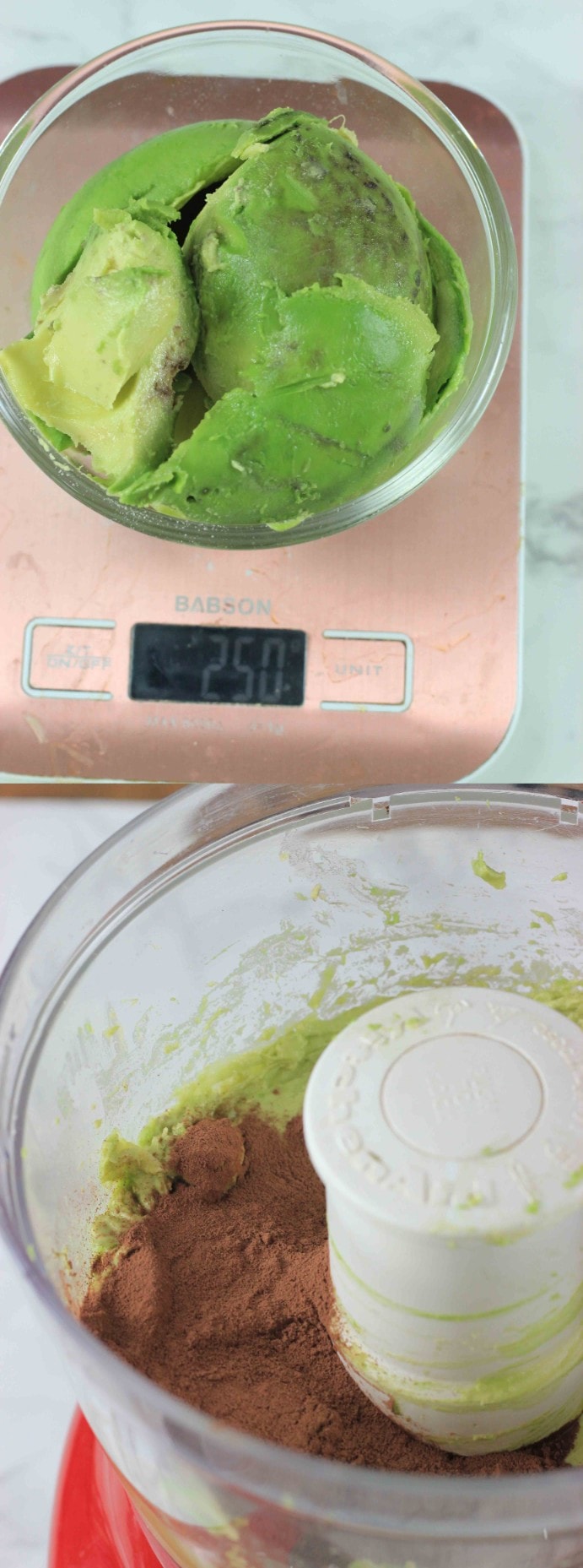 Weigh your avocados when making avocado brownies.