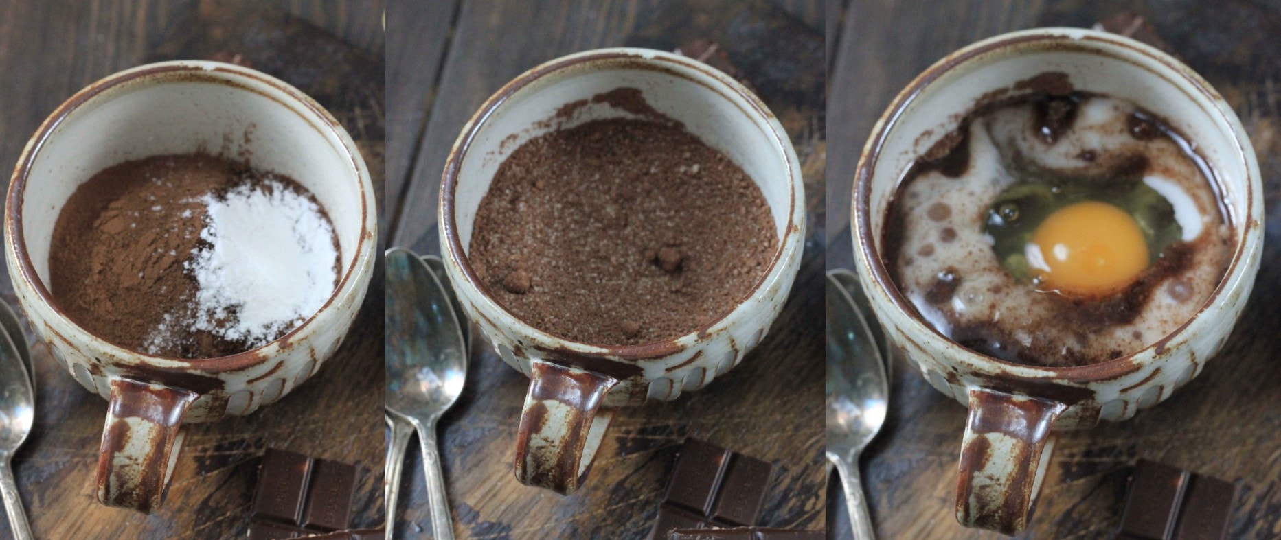 Steps showing how to make a keto mug cake that's completely dairy free.