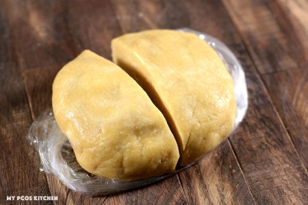 A chilled keto pie crust ready to be rolled out.