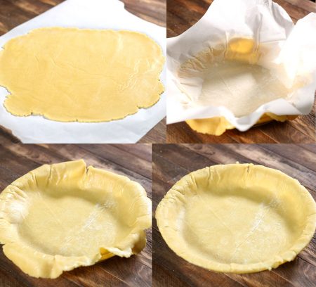 Steps showing how to make a gluten free pie crust