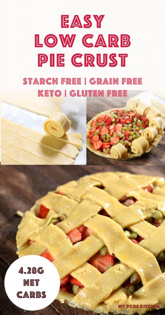 Nothing can get easier than this. This easy pie crust recipe just needs to get mixed and rolled out. It's all starch-free and gluten-free so you won't have to worry about any sneaky carbs. #easyketorecipe #glutenfreerecipes #piecrust #lowcarbrecipes #lowcarbpie #mypcoskitchen