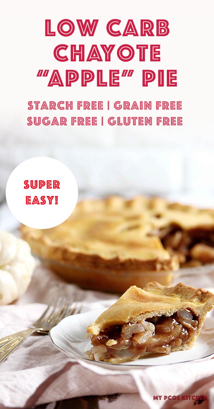 Keto Apple Pie with Chayote Squash (Double Pie Crust Recipe)