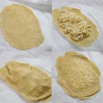 Images of gluten free naan stuffed with cheese.