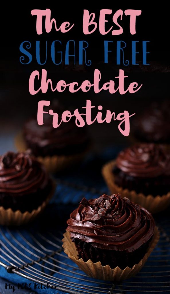This delicious sugar free chocolate frosting is the perfect low carb buttercream frosting recipe to make for low carb and keto desserts. Use this amazing chocolate frosting over your favorite cakes, cupcakes and brownies!