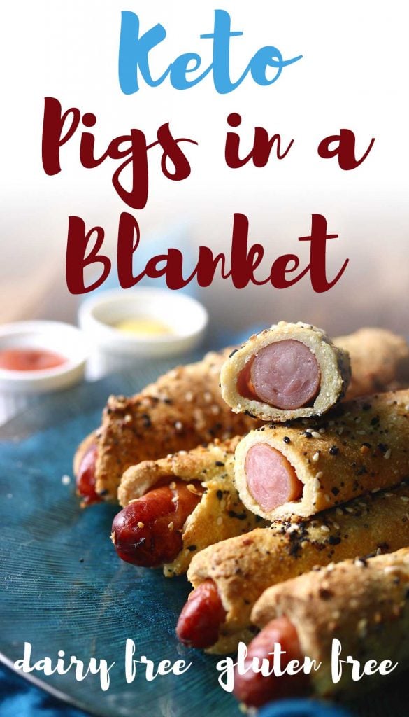 These low carb pigs in a blanket are made with coconut flour, almond flour and psyllium husk powder. These are totally dairy free and do not use the fathead dough!