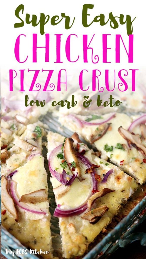 Easy and delicious, this chicken pizza crust can be made with canned chicken, rotisserie chicken, or ground chicken. For a no cheese dairy free option, follow the recipe on the site!