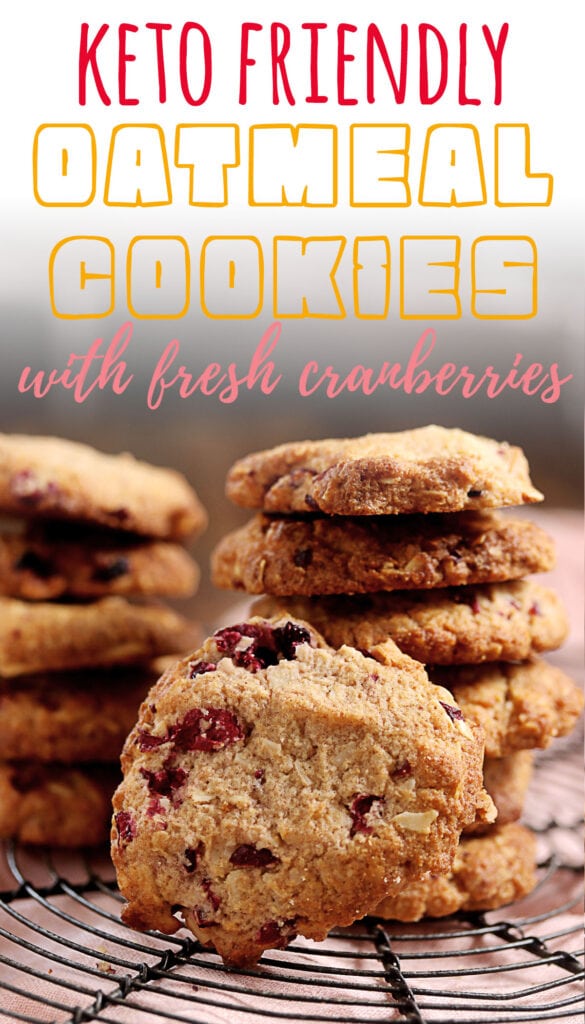 Move over pumpkin spice, these keto oatmeal cookies are a delicious way to enjoy the season. Ready in less than 40 minutes and less than 0.6g net carbs per cookie, you'll love how easy it is to make these! These oatmeal cookies contain no oats, are made with almond flour and cranberries to save on the carbs and are simply the best low carb holiday cookie ever!