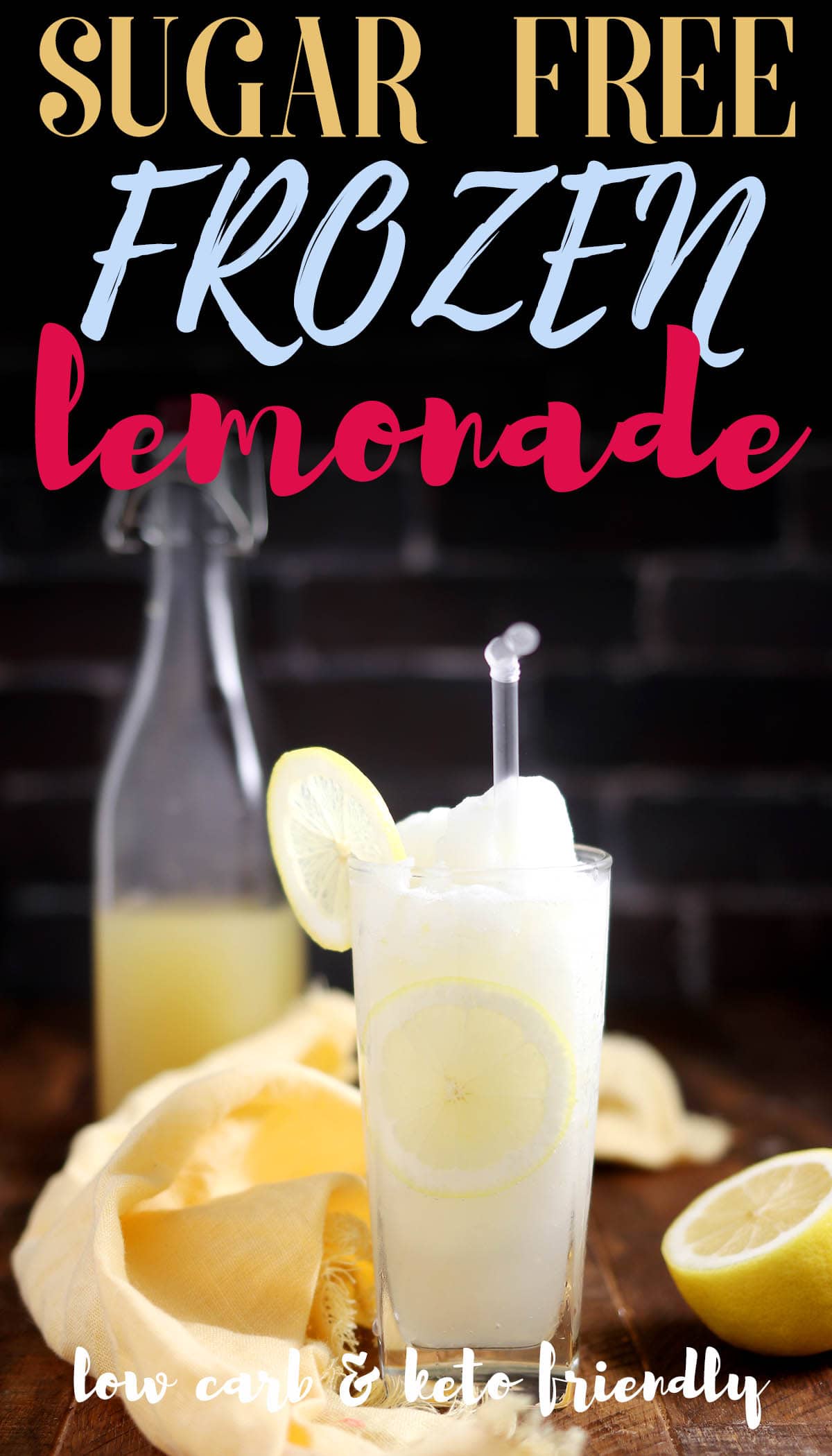 Easy Sugar Free Frozen Lemonade Slushie (Ready in 20 seconds)