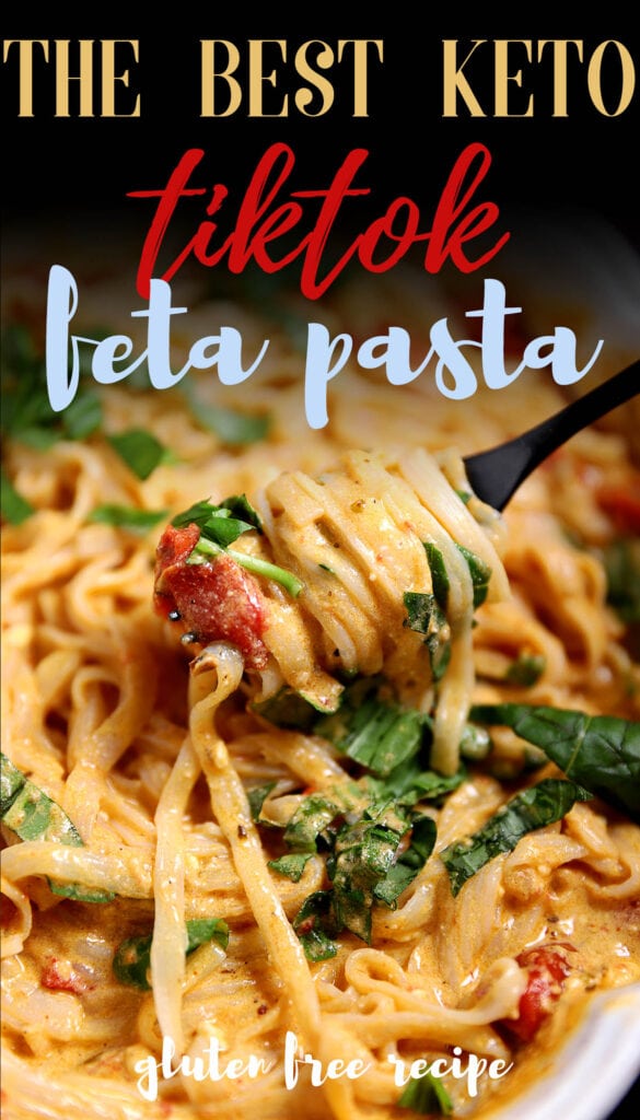 Pasta has always been a go-to meal but what if you can't have gluten? Or need something keto or low carb? Enter this basil feta pasta that's made in the oven, air fryer or crockpot. It's healthy, low carb with only 9 ingredients--and it tastes amazing! Using delicious konjac noodles saves on the carbs and tastes just like regular pasta!