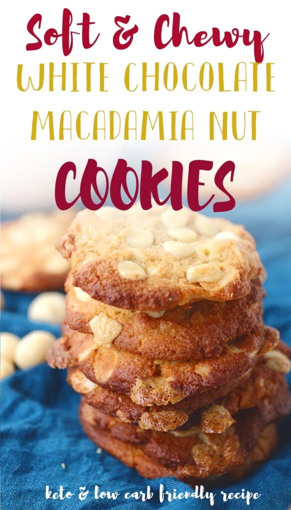 Want to try something new and healthy for your sweet tooth? These white chocolate macadamia nut cookies are the perfect low carb, keto, gluten free treat. They're soft and chewy with just the right amount of crunch from the nuts. Let me show you how easy they are to make! Originally made with almond flour, you could also make them nut free if you wanted.